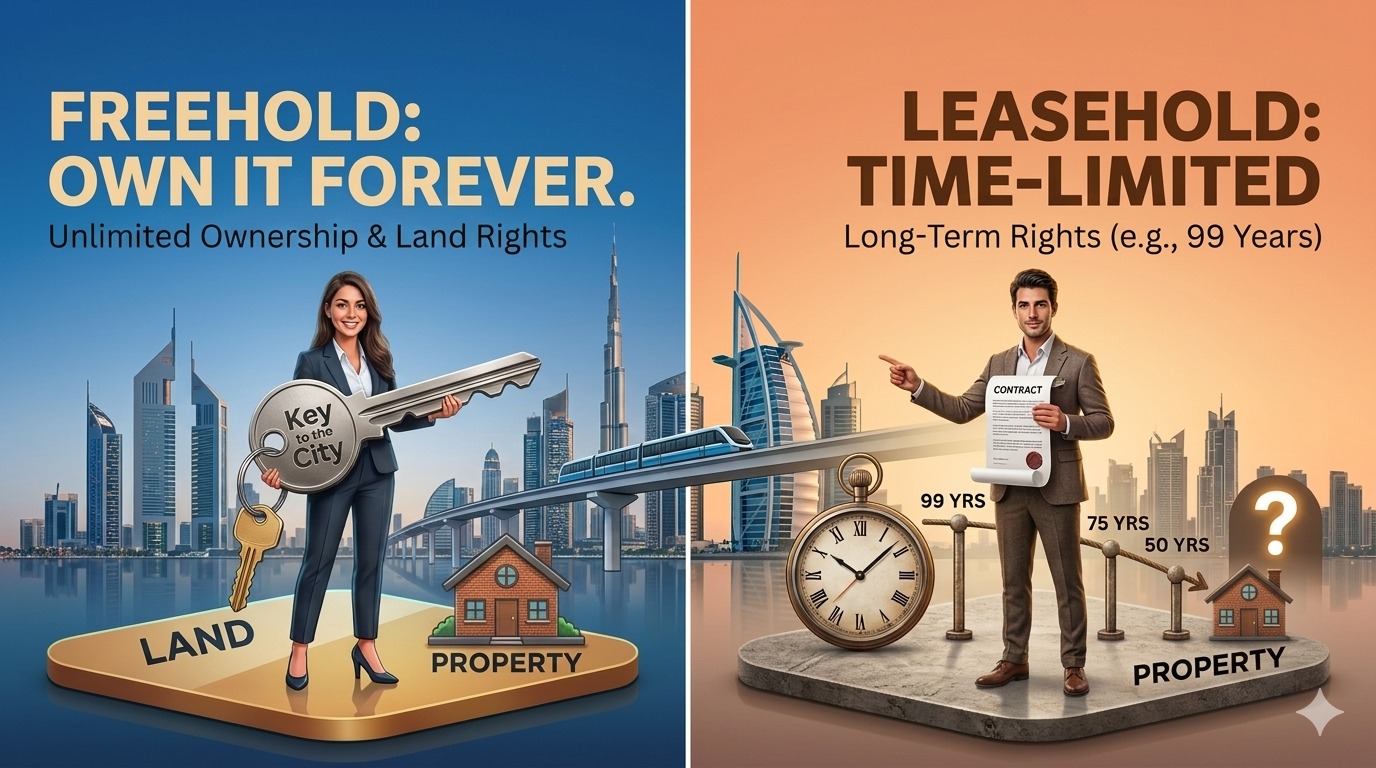 Freehold vs Leasehold in Dubai: What Foreign Buyers Actually Own, and Where
