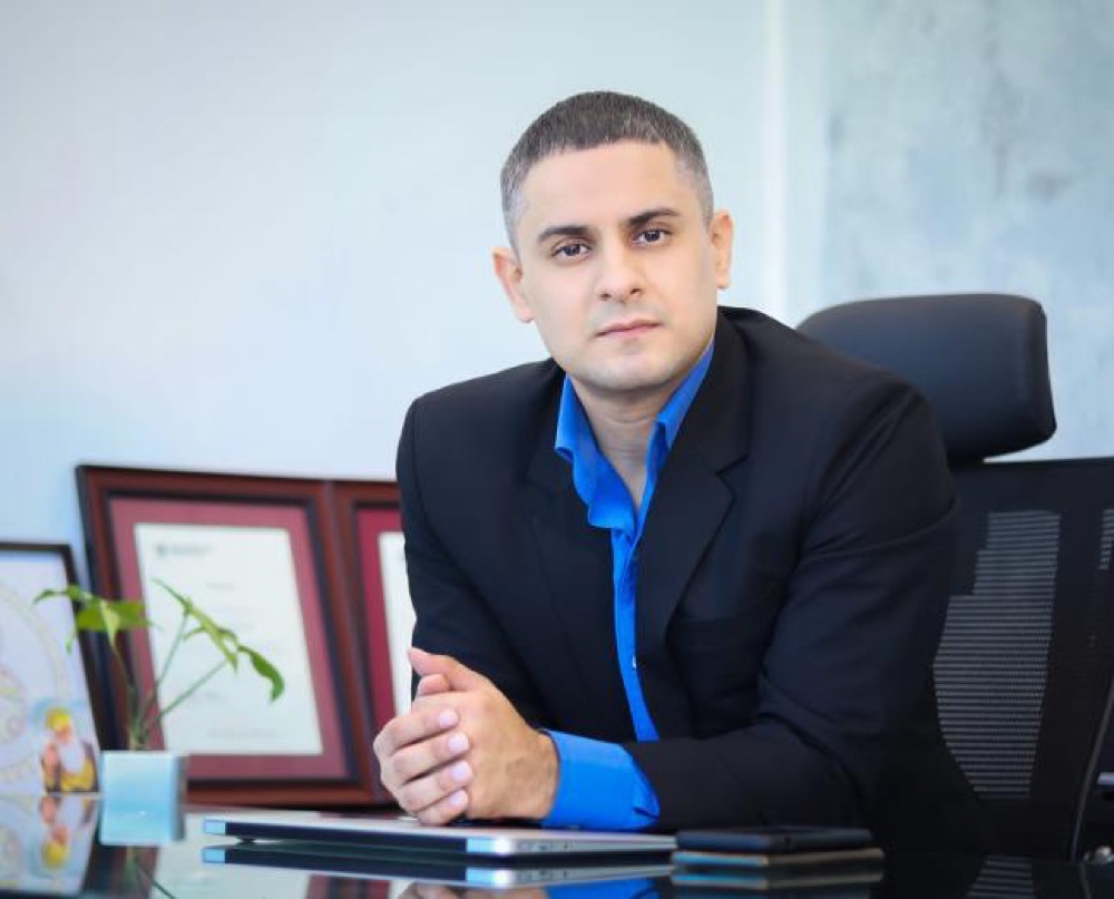 Bharat Khanna at his office in Dubai
